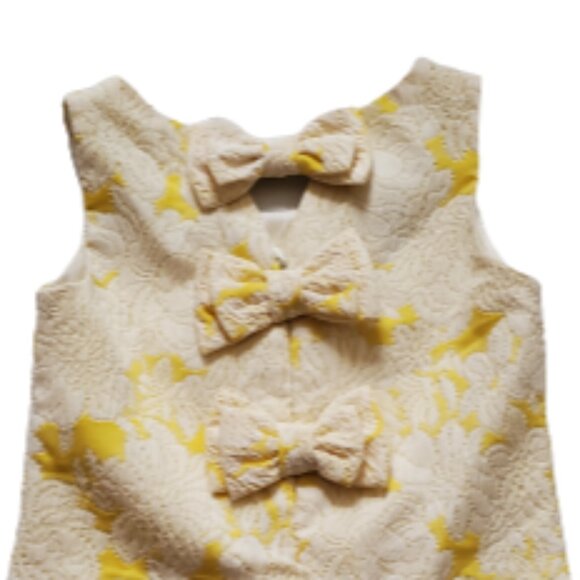 Iris & Ivy Toddler Girls Yellow Embroidered Lace Bow Sleeveless A-Line Dress 4T - Picture 9 of 15